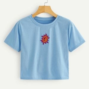 Blue crop tee